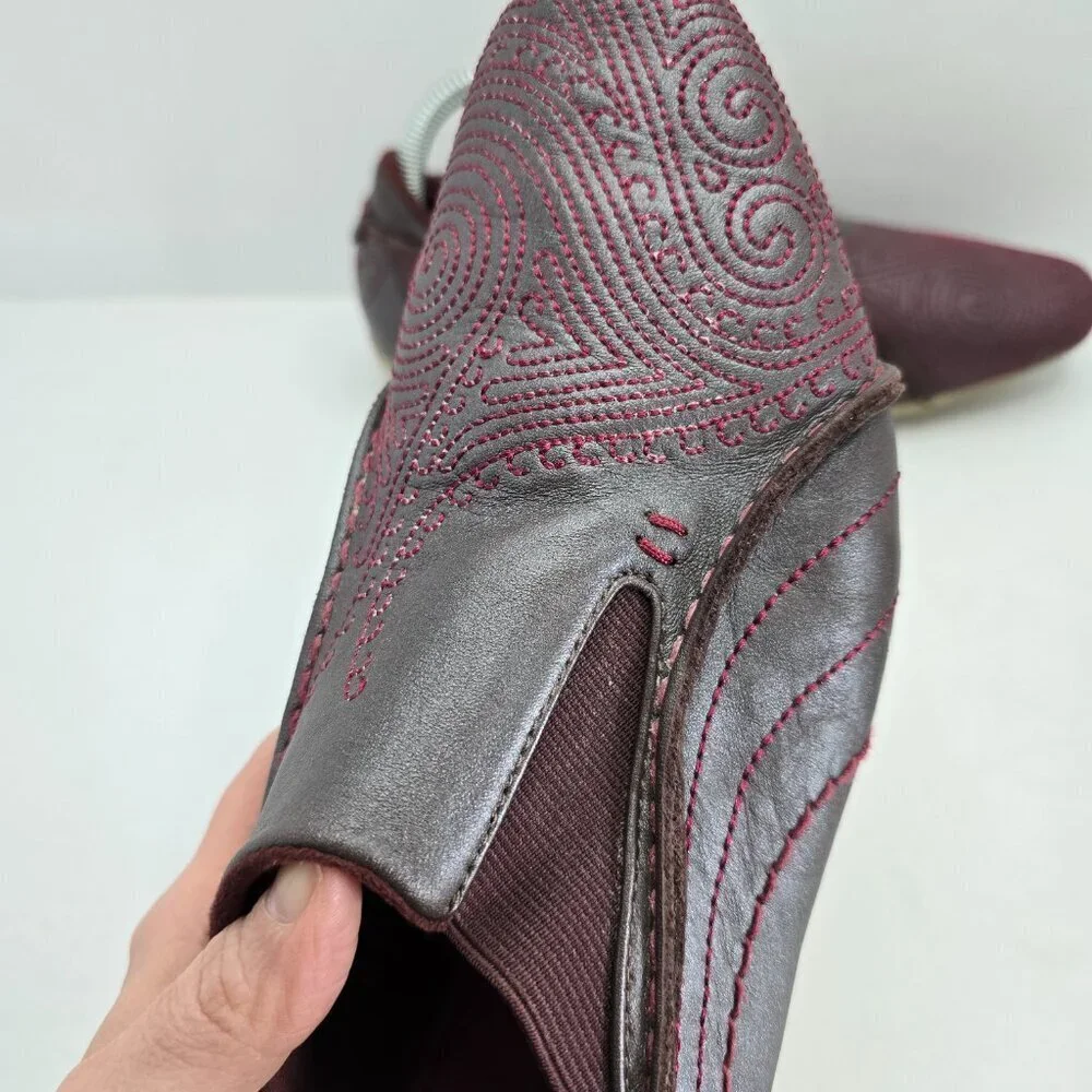 vintage Puma | boho burgundy leather sporty retro streetwear sneakers | WMS 9.5 - Picture 3 of 10